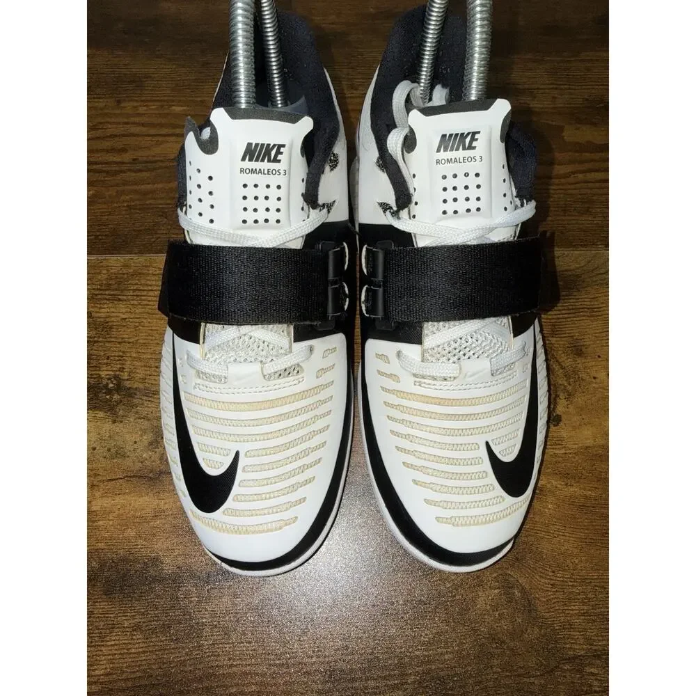 Nike Romaleos 3 White/Black Weightlifting Shoes Sz 6.5 Athletic Gym EUC!
